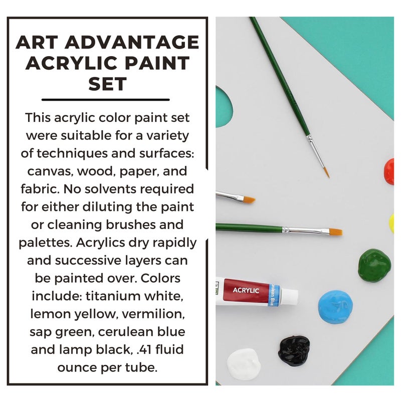 Art Advantage Paint Set Acrylic .41oz 6 Color - Image 3